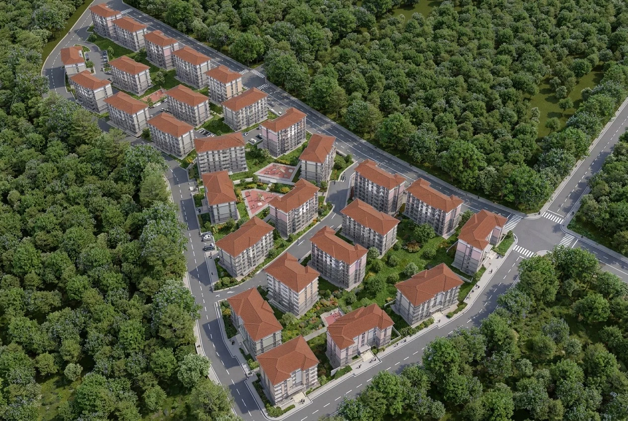 27. Bölge konut yerleşiminin genel mimari görselleştirmesi